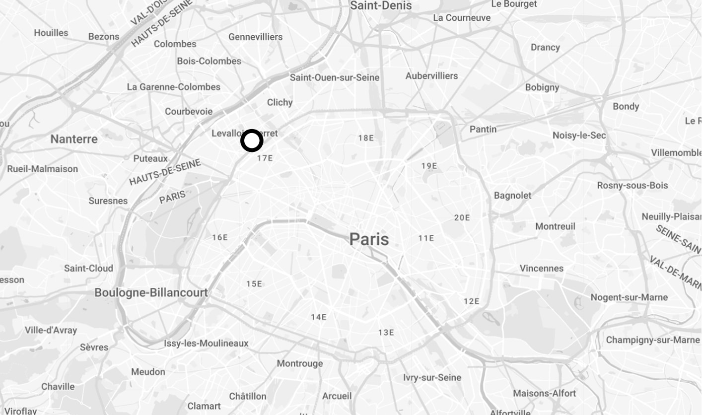 carte de l'emplacement du centre racine carrée levallois